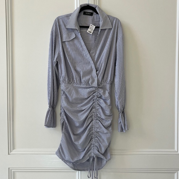 SPRING STRIPE POPLIN DRESS Medium - Picture 2 of 4